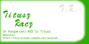 titusz racz business card